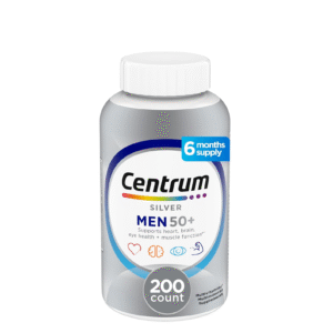 Centrum Silver Men’s 50 plus Multivitamin with Vitamin D3, B-Vitamins, Zinc for Memory and Cognition – 200 Tablets
