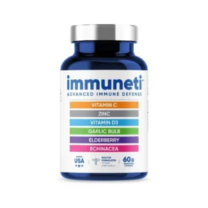 Immuneti Advanced Immune Defense Supplement – Vitamin C, Vitamin D3, Zinc, Elderberries, Garlic, Echinacea